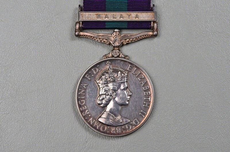 BRITISH 1918 -1962 GENERAL SERVICE MEDAL w/BAR "MALAYA" TO YORKS REGIMENT