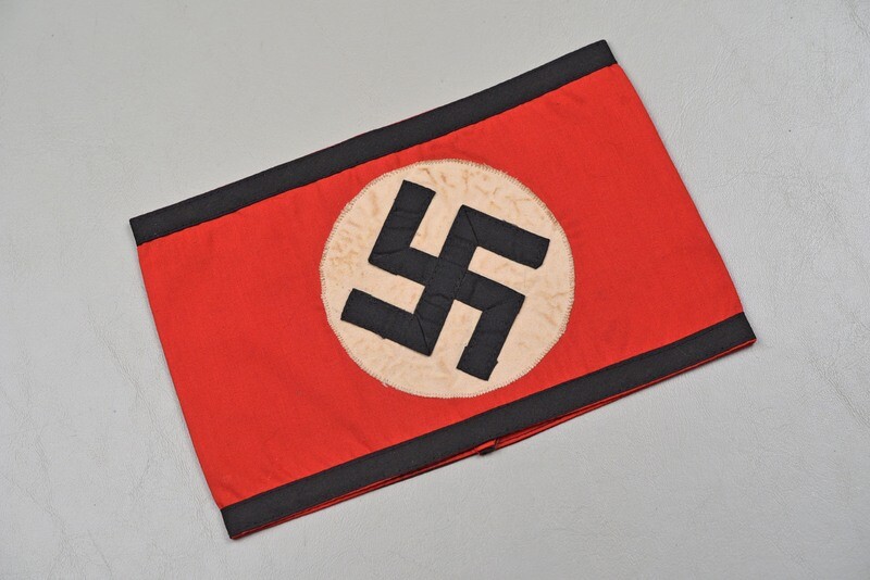 WWII GERMAN ALLGEMEINE SS ARMBAND w/SS TAG – 3-PIECE CONSTRUCTION