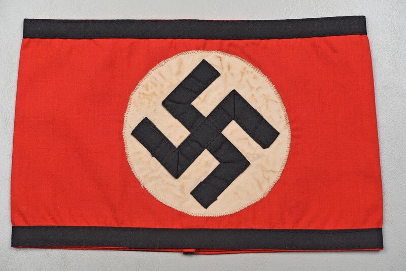 WWII GERMAN ALLGEMEINE SS ARMBAND w/SS TAG – 3-PIECE CONSTRUCTION