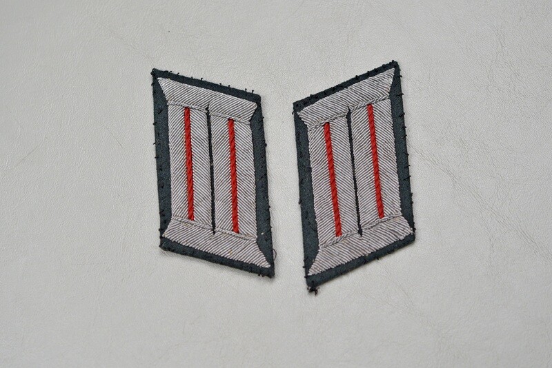 WWII GERMAN ARMY ARTILLERY OFFICER BULLION COLLAR TABS - UNIFORM REMOVED MATCH SET