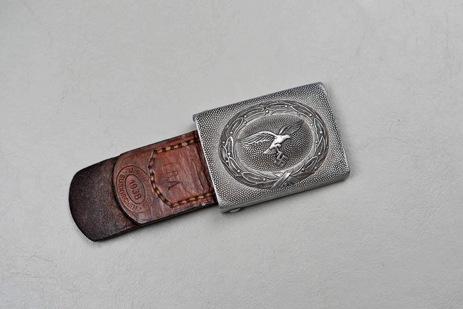WWII GERMAN LUFTWAFFE MODEL 1936 ENLISTED BELT BUCKLE w/TAB DATED 1938