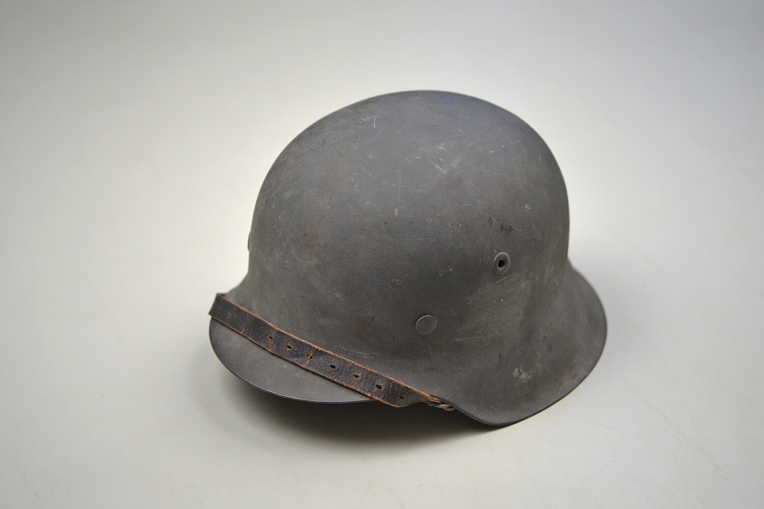 WWII GERMAN M1942 COMBAT HELMET INSIGNIA REMOVED - COMPLETE &amp; NEAR MINT