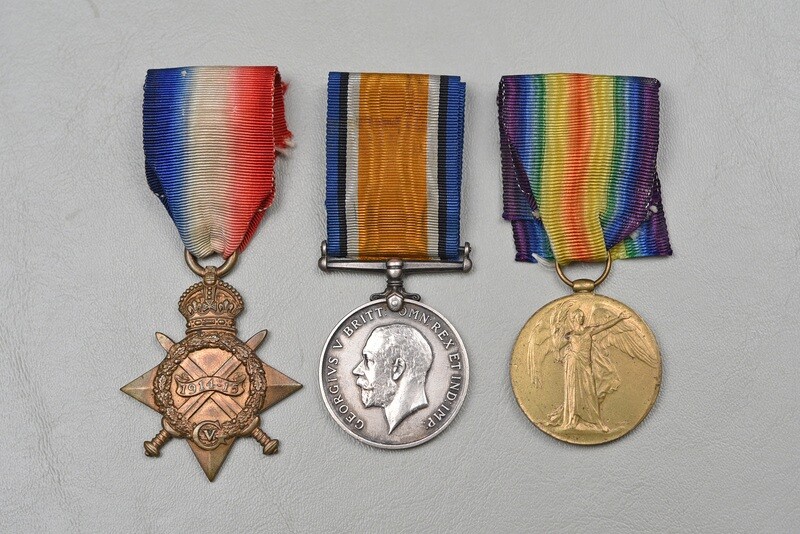 WWI BRITISH 1914-15 STAR TRIO TO PTE. J.S. KERR, ASC