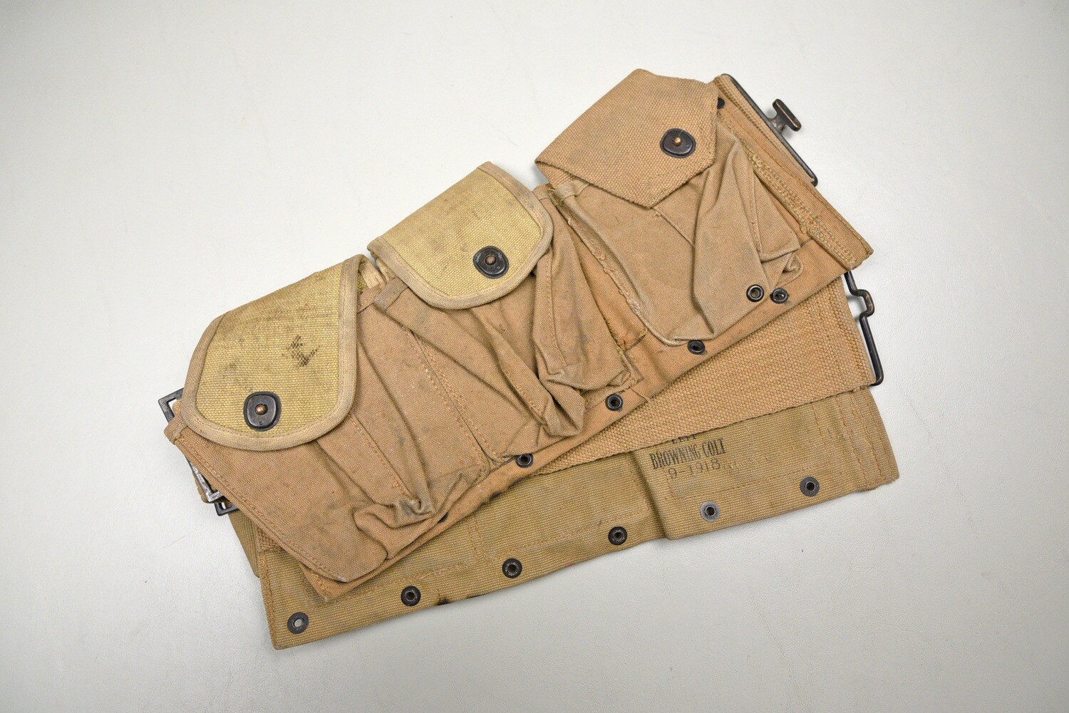 WWI U.S. BROWNING AUTOMATIC RIFLE 2nd ASSISTANT MAGAZINE BELT DATED 1918