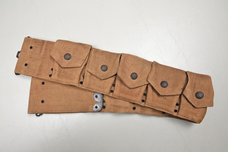 WWI U.S. MODEL 1910 MILLS CARTRIDGE BELT w/EAGLE SNAPS - MARKED TO THE 69th REGT.