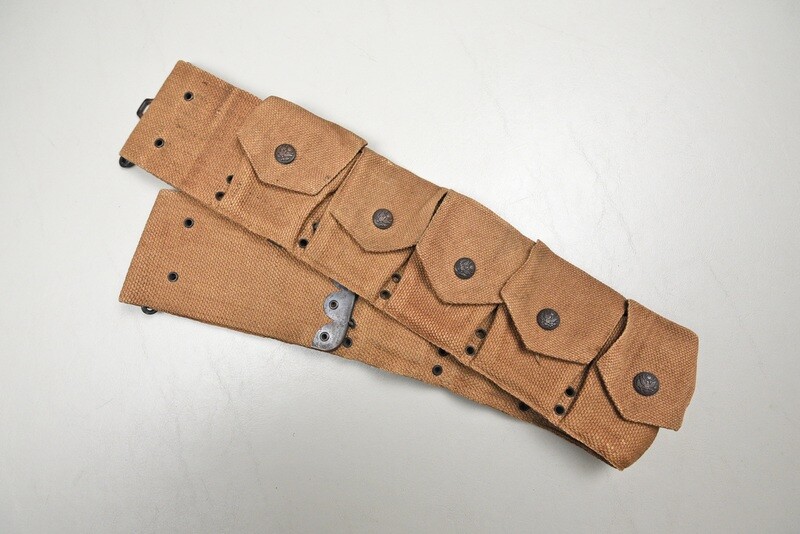 WWI U.S. MODEL 1910 MILLS CARTRIDGE BELT w/EAGLE SNAPS - MARKED TO THE 69th REGT.