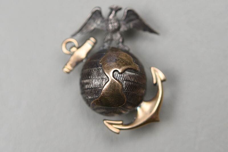 WWII U.S. MARINE CORPS 1920's - 1930's OFFICER’S COLLAR EGA BY H&H - GOLD & STERLING
