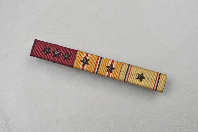 WWII U.S. NAVY 3-PLACE RIBBON BAR - ½ INCH WIDE