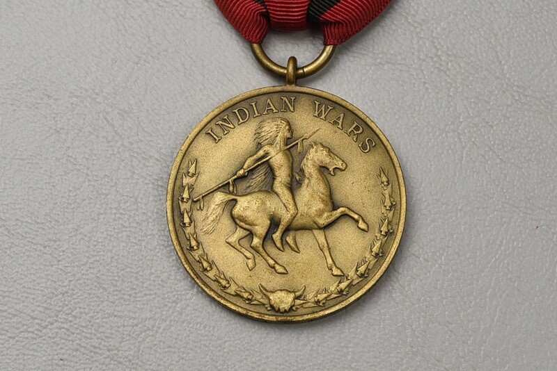 U.S. INDIAN WARS CAMPAIGN MEDAL w/WRAP BROACH - NUMBERED