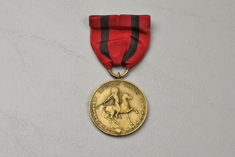 U.S. INDIAN WARS CAMPAIGN MEDAL w/WRAP BROACH - NUMBERED U.S. INDIAN WARS CAMPAIGN MEDAL w/WRAP BROACH - NUMBERED