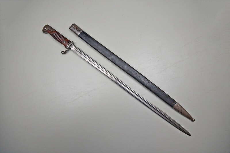 WWI GERMAN G98 QUILL BACK BAYONET &amp; SCABBARD – PRE-WAR