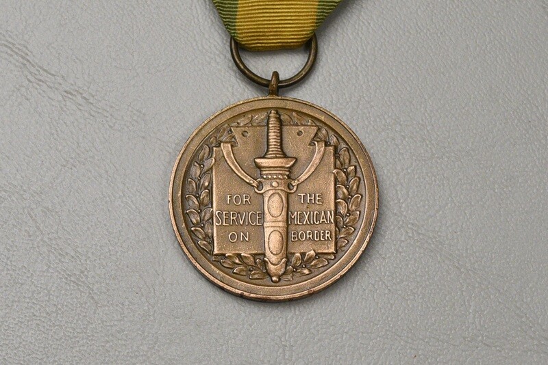 U.S. MEXICAN BORDER SERVICE MEDAL w/WRAP BROACH - NAMED &amp; NUMBERED