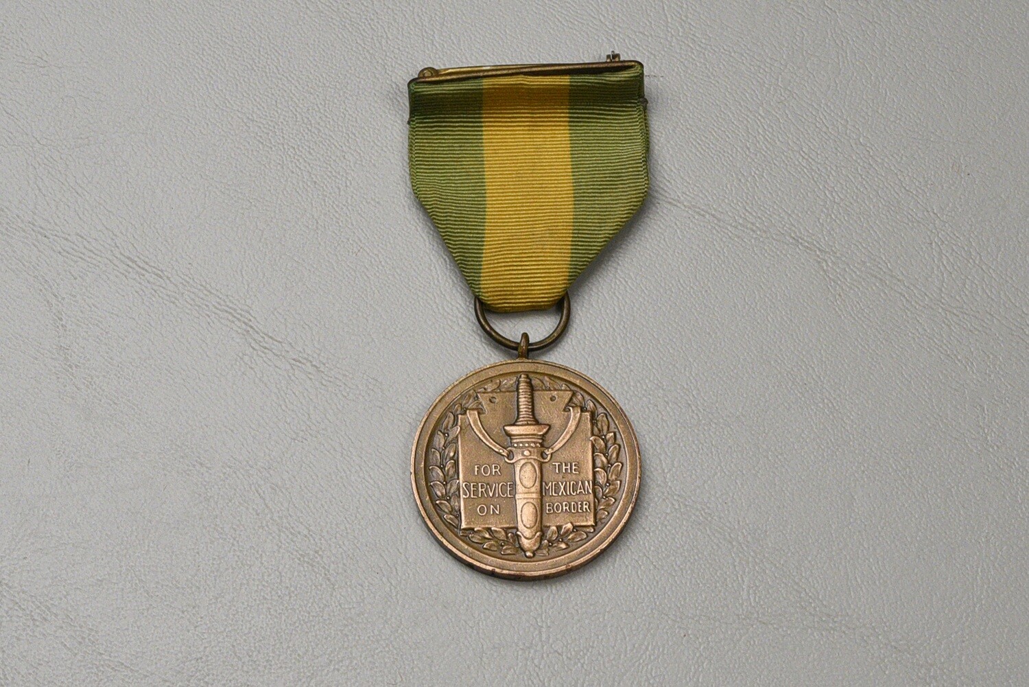 U.S. MEXICAN BORDER SERVICE MEDAL w/WRAP BROACH - NAMED &amp; NUMBERED