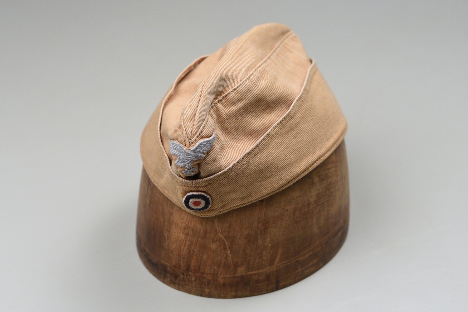 WWII GERMAN LUFTWAFFE ENLISTED TROPICAL OVERSEAS CAP - MARKED &amp; DATED