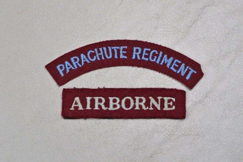 WWII BRITISH PARACHUTE REGIMENT/AIRBORNE INSIGNIA ON WOOL