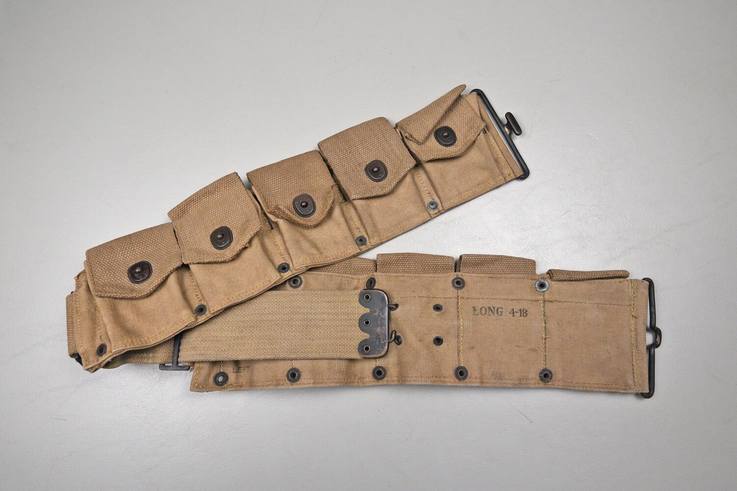 WWI U.S. Model 1910 10-Pocket Cartridge Belt marked LONG 4-18