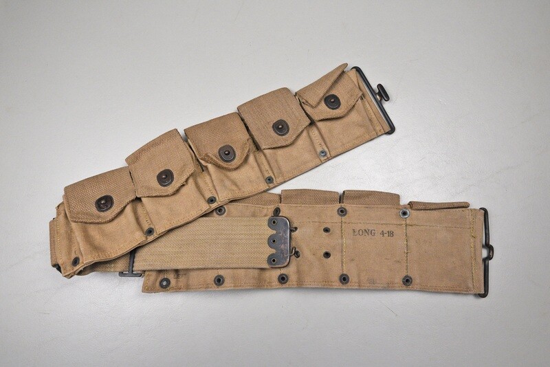 WWI U.S. Model 1910 10-Pocket Cartridge Belt marked LONG 4-18
