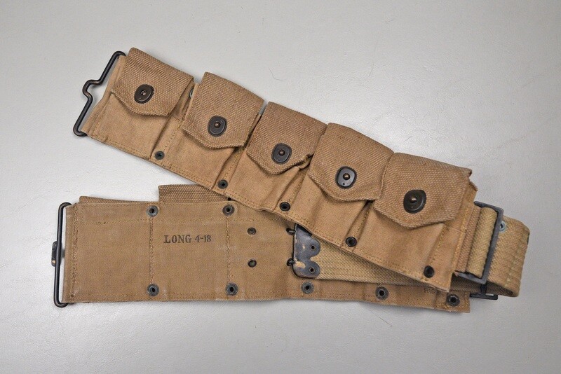 WWI U.S. Model 1910 10-Pocket Cartridge Belt marked LONG 4-18