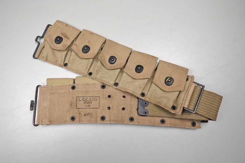 WWI U.S. Model 1910 10-Pocket Cartridge Belt marked L.C.C. & Co. 7-18