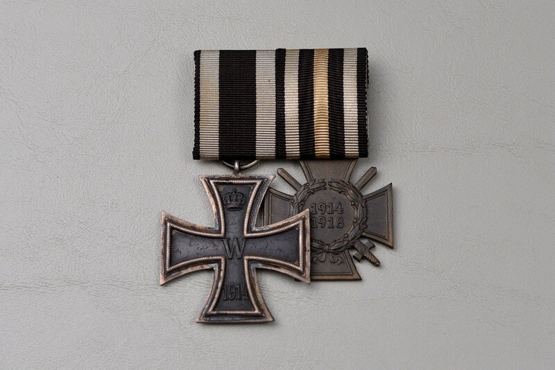WWI GERMAN 1914 IRON CROSS 2nd CLASS/1914-1918 HONOR CROSS PARADE BAR