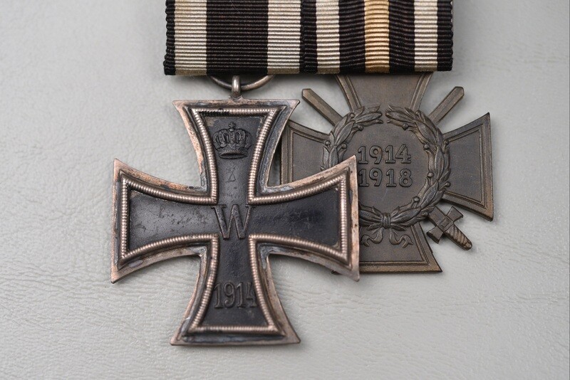 WWI GERMAN 1914 IRON CROSS 2nd CLASS/1914-1918 HONOR CROSS PARADE BAR
