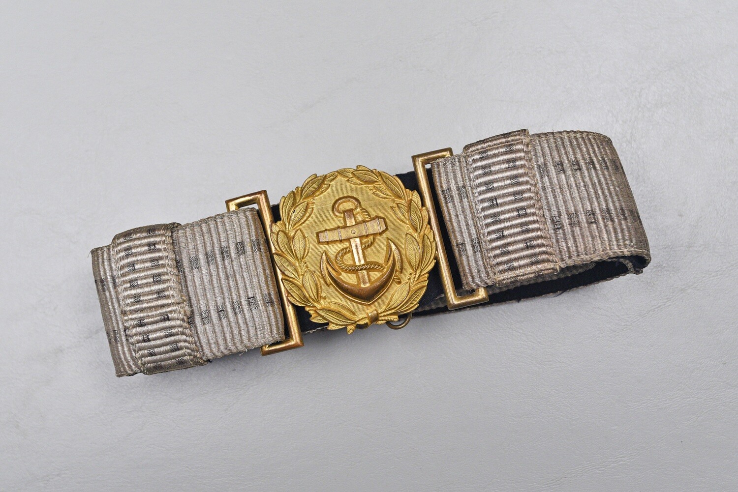 WWII GERMAN KRIEGSMARINE LINE OFFICER&#39;S BROCADE DRESS BELT &amp; BUCKLE
