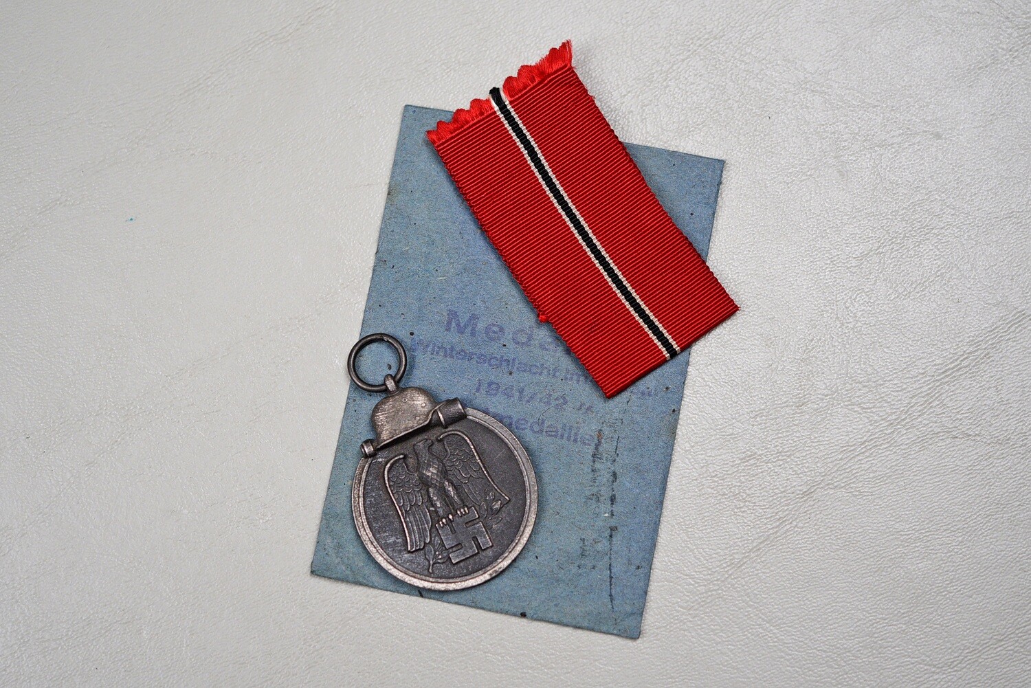 WWII GERMAN RUSSIAN FRONT MEDAL IN BLUE ISSUE PACKET