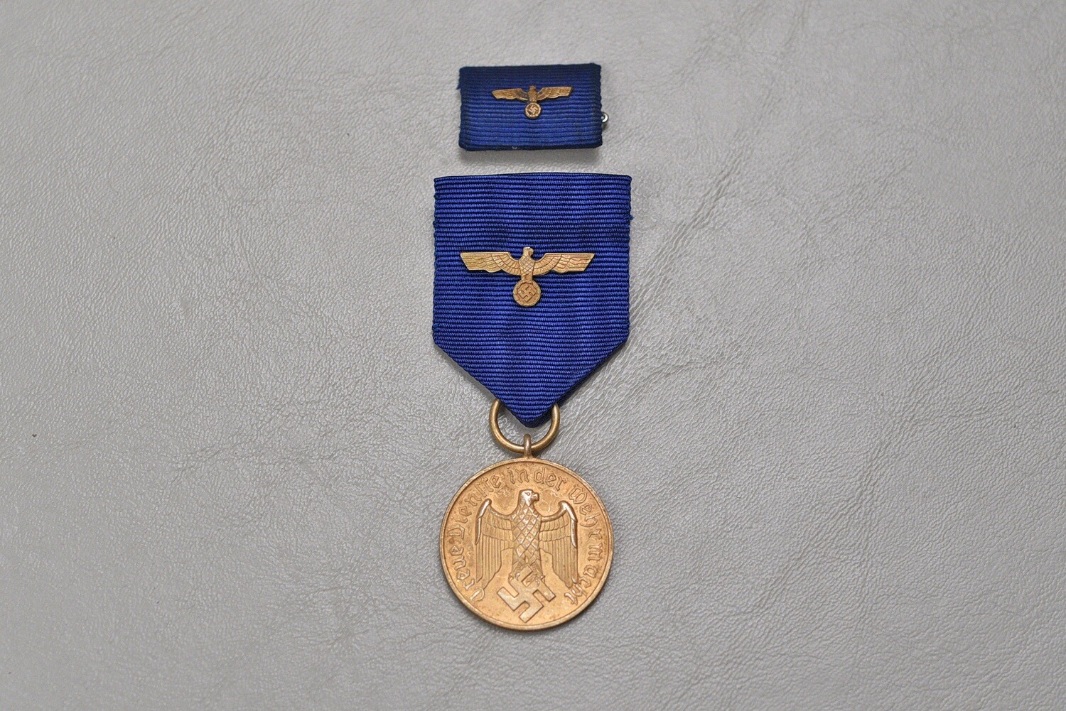 WWII GERMAN ARMY 12-YEAR FAITHFUL SERVICE MEDAL w/RIBBON BAR