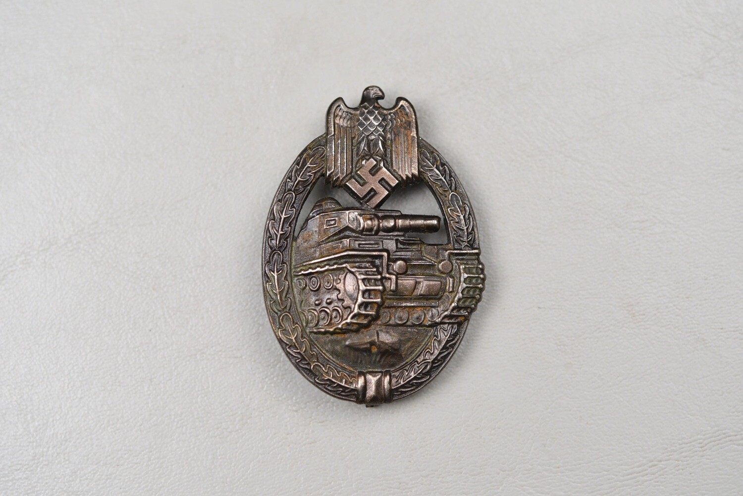 WWII GERMAN PANZER ASSAULT BADGE IN BRONZE – MAKER MARKED