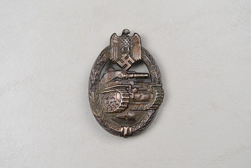 WWII GERMAN PANZER ASSAULT BADGE IN BRONZE – MAKER MARKED