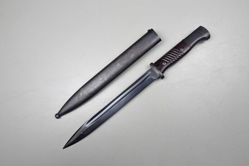 WWII GERMAN K98 MAUSER BAYONET BY HOLLER, 1938 - MATCHING & NEAR MINT