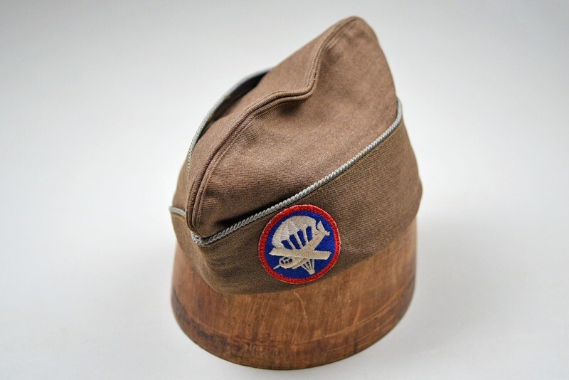 WWII U.S. ARMY PARATROOPER ENLISTED OD WOOL OVERSEAS CAP WWII U.S. ARMY PARATROOPER ENLISTED OD WOOL OVERSEAS CAP