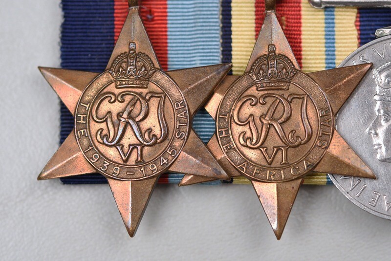 WWII BRITISH NORTH AFRICA 4-PLACE MEDAL BAR TO SOUTH AFRICAN - PARADE MOUNTED