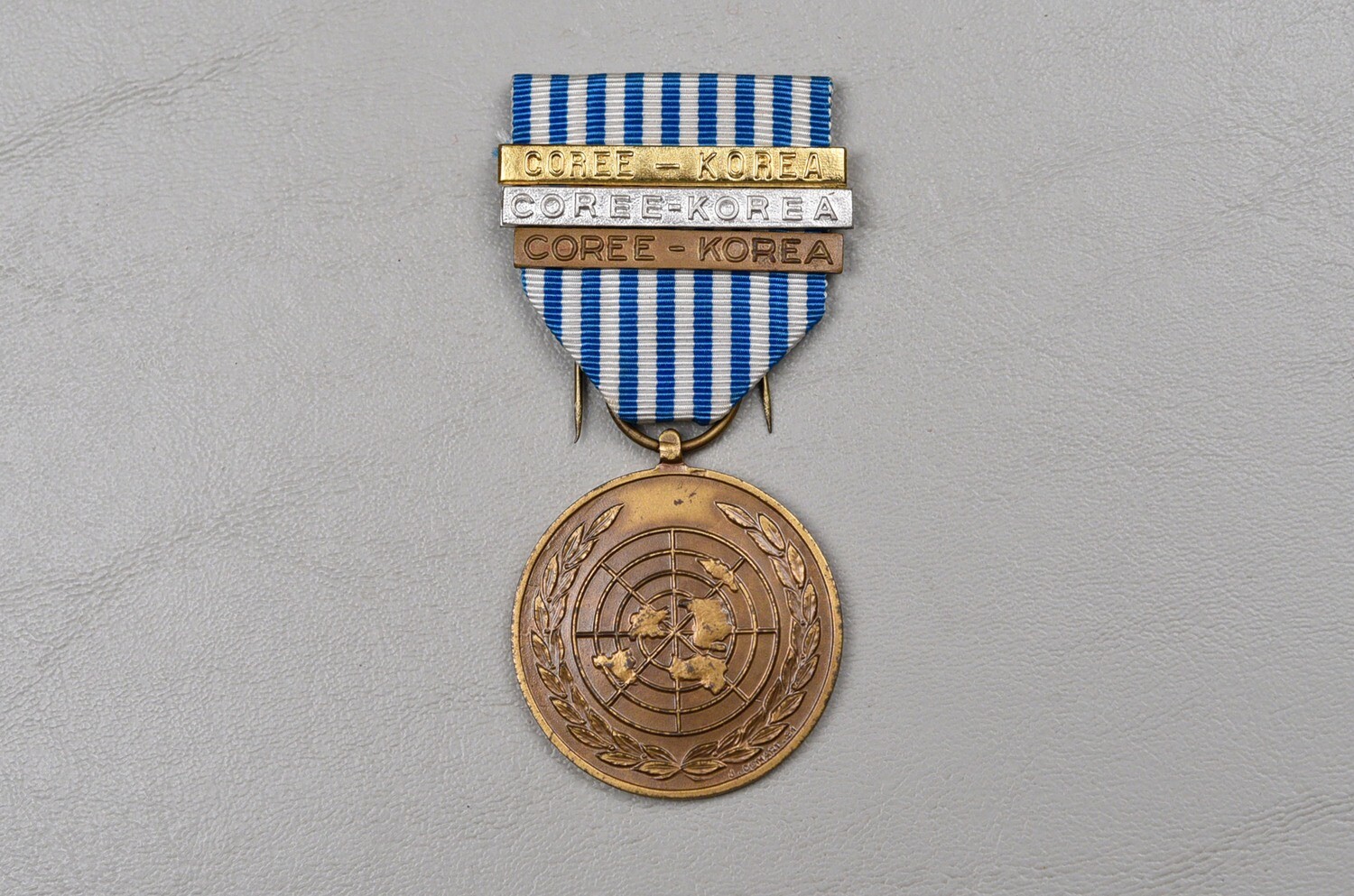 BELGIAN UNITED NATIONS KOREA MEDAL w/3 BARS