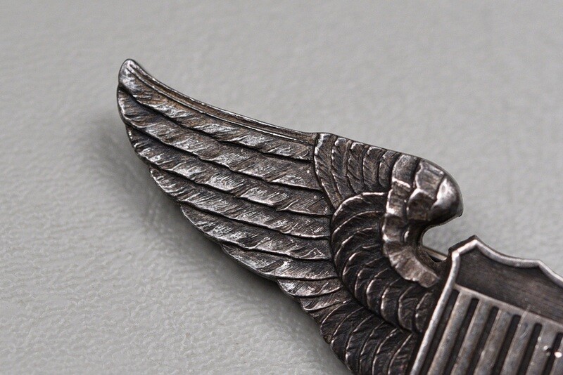 WWII U.S. 1st TYPE LUXEMBERG 3” PILOT WING - STERLING