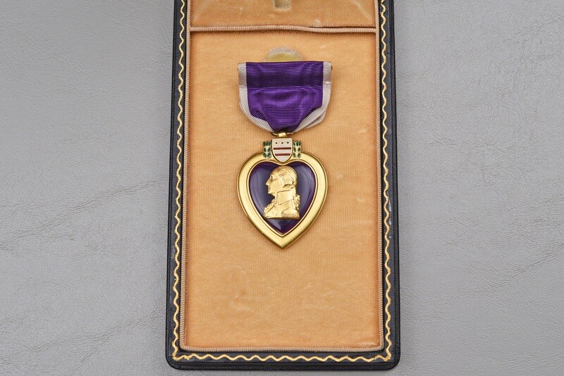 KOREA WAR U.S. PURPLE HEART GROUP w/PHOTO NAMED TO 7th MARINE KIA