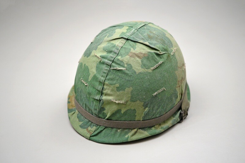 VIETNAM WAR U.S. ARMY M1 HELMET w/MITCHELL CAMOUFLAGE COVER