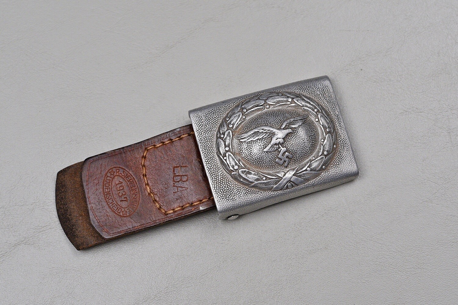 WWII GERMAN LUFTWAFFE BELT BUCKLE BY R.S. &amp; S. - DATED 1937 &amp; LBA MARKED