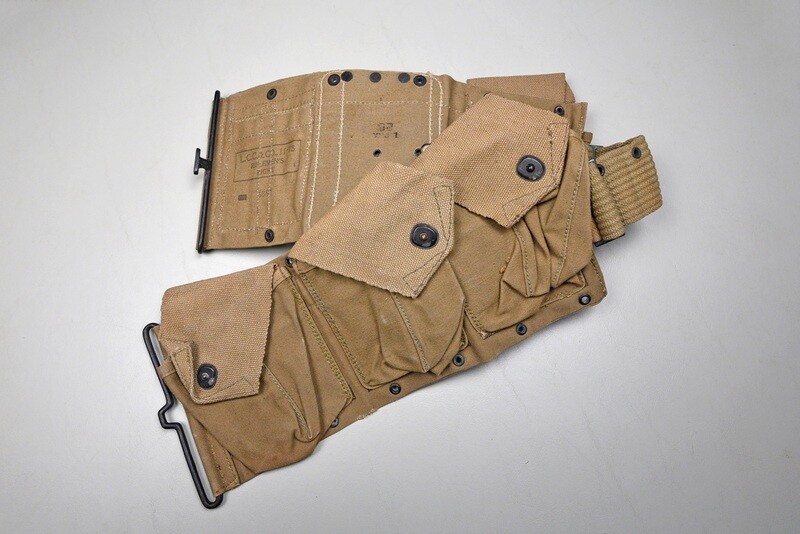 WWI U.S. M-1918 BROWNING AUTOMATIC RIFLE GUNNER'S BELT - L.C.C DATED 1918