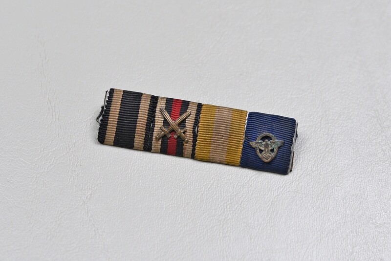 WWI GERMAN 1914 IRON CROSS &amp; SALESIAN EAGLE 4-PLACE RIBBON BAR