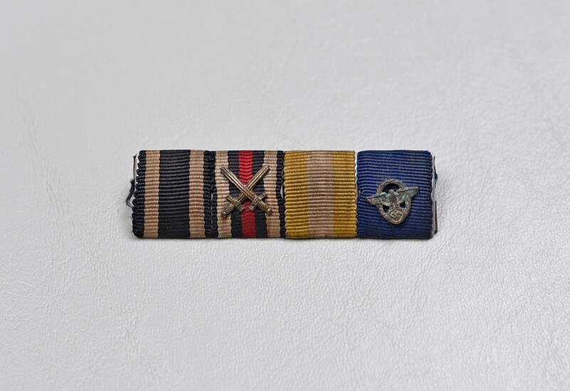 WWI GERMAN 1914 IRON CROSS & SALESIAN EAGLE 4-PLACE RIBBON BAR