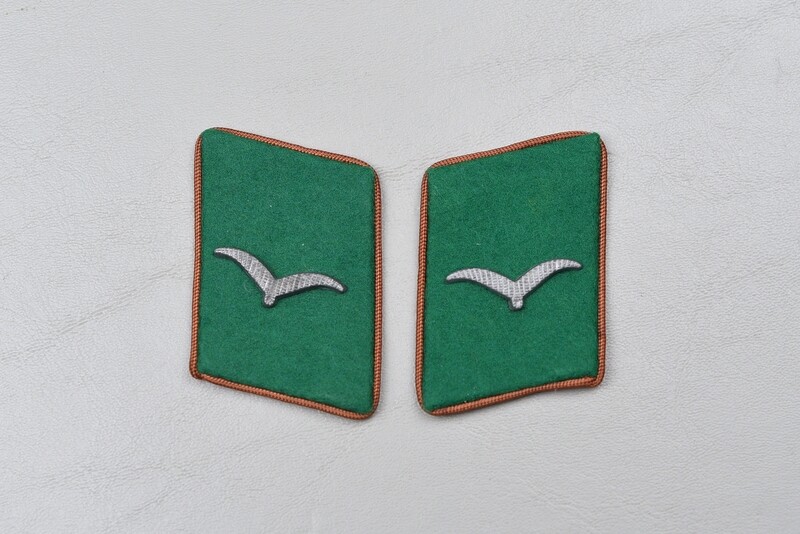 WWII GERMAN LUFTWAFFE FIELD DIVISIONS GEFREITER SIGNALS COLLAR TAB - MATCHED PAIR