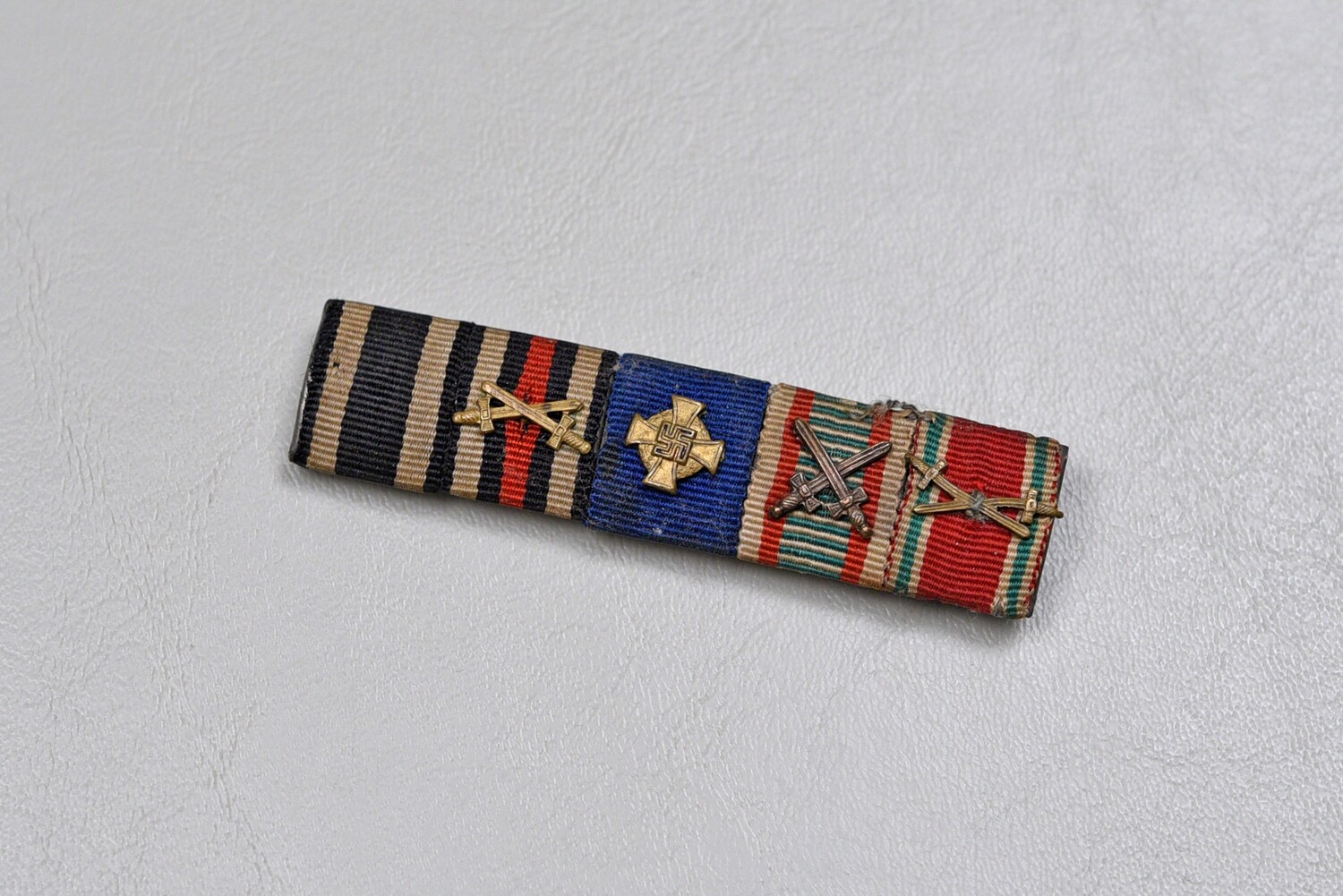 WWI GERMAN 1914 IRON CROSS 5-PLACE RIBBON BAR w/25 YEAR CIVIL SERVICE DECORATION