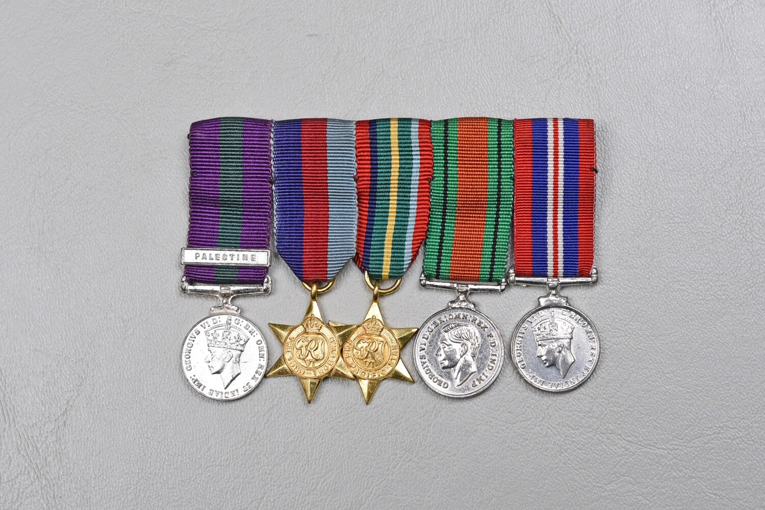 WWII BRITISH 5-MEDAL MINIATURE MEDAL BAR GROUP