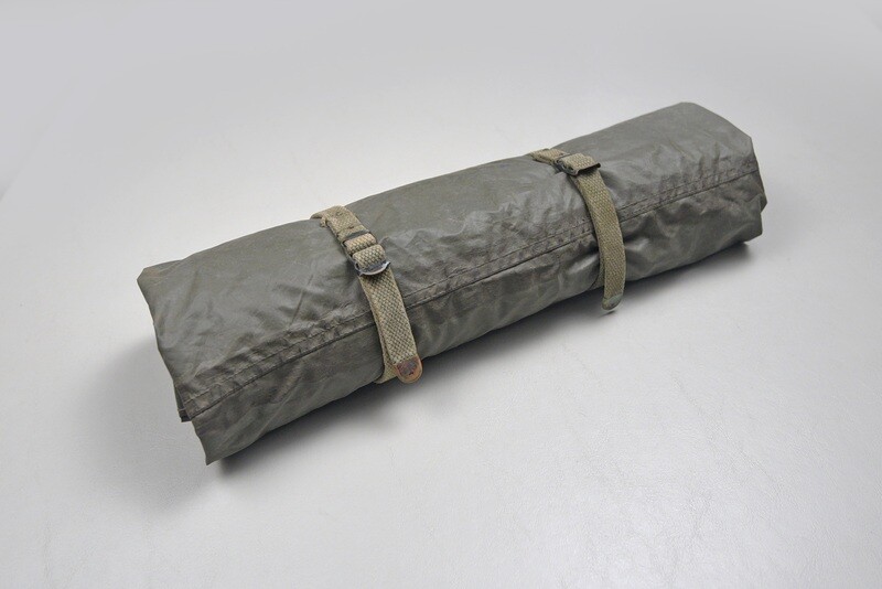 VIETNAM WAR U.S. RUBBERIZED PONCHO w/MARINE CORPS BLANKET ROLL STRAPS – DATED 1962 VIETNAM WAR U.S. RUBBERIZED PONCHO w/MARINE CORPS BLANKET ROLL STRAPS – DATED 1962