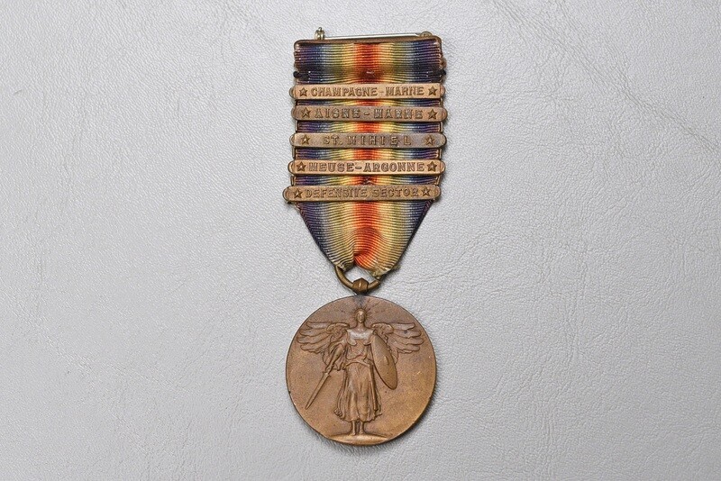 WWI U.S. VICTORY MEDAL w/5 BARS