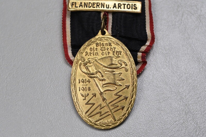 KYFFHÄUSERBUND MEDAL w/SWORDS & BARS 'VERDUN & 'FLANDERN U. ARTOIS' - PARADE MOUNTED