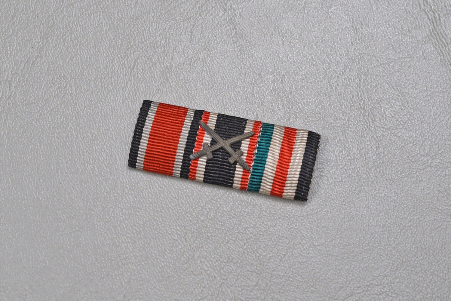 WWII GERMAN 1939 IRON CROSS 3-PLACE RIBBON BAR w/AFRIKA CORPS MEDAL