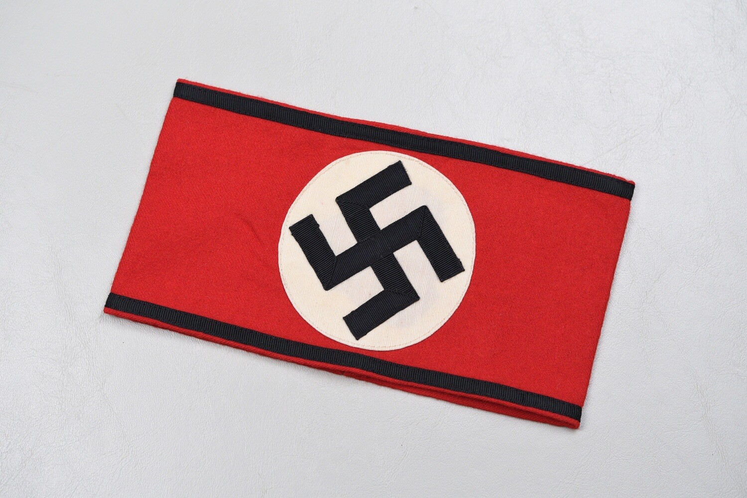 WORLD WAR II GERMAN ALLGEMEINE S.S. WOOL ARMBAND w/S.S. BLACK CLOTH TAG – 3 PIECE CONSTRUCTION