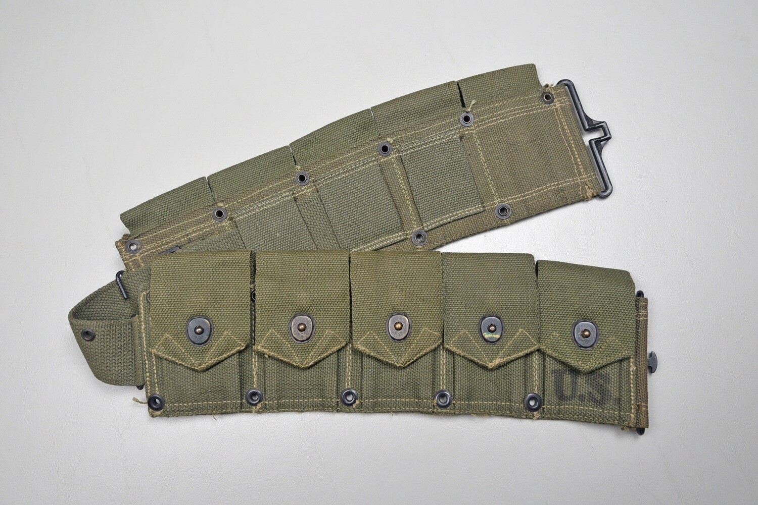 WWII U.S. M1 GARAND CARTRIDGE BELT DATED 1943 - NEAR MINT, TWO-TONE